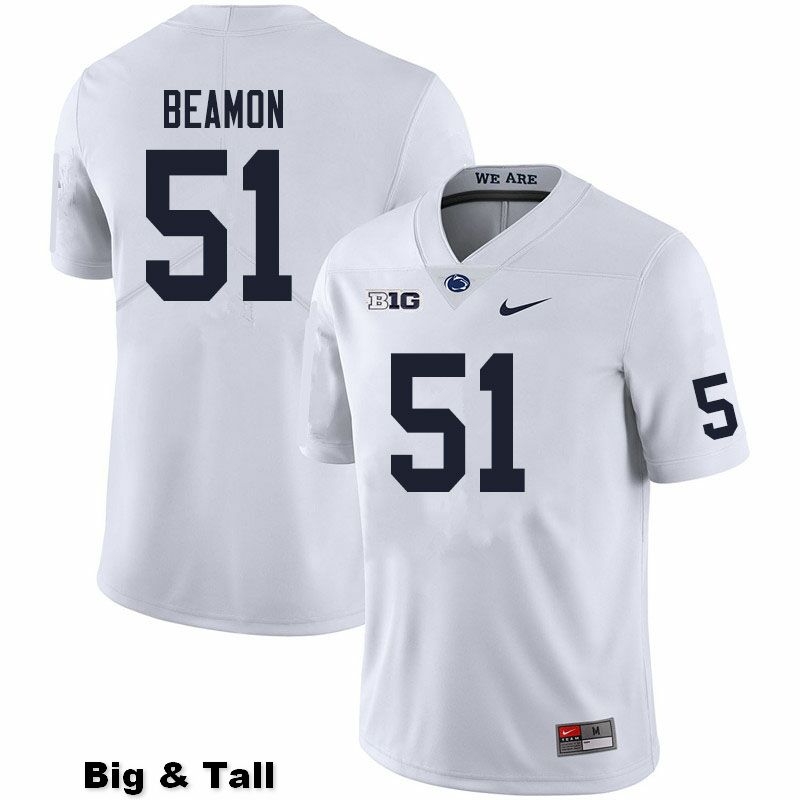 NCAA Nike Men's Penn State Nittany Lions Hakeem Beamon #51 College Football Authentic Big & Tall White Stitched Jersey BEQ2798IZ